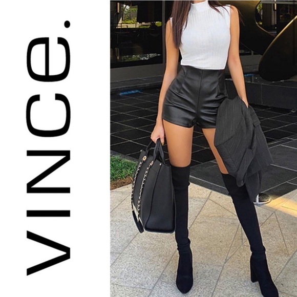 Vince Leather Shorts